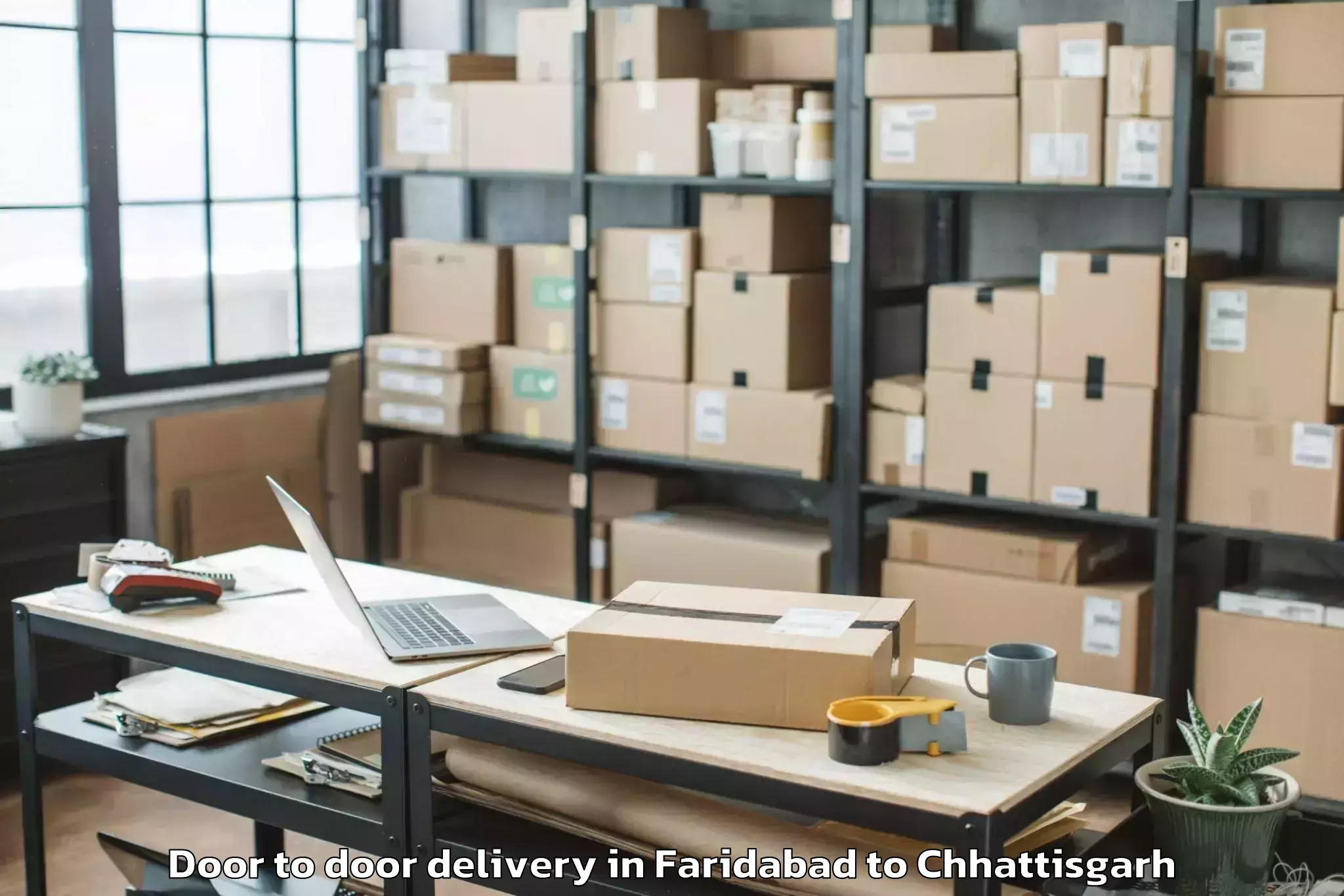 Reliable Faridabad to Durg Door To Door Delivery